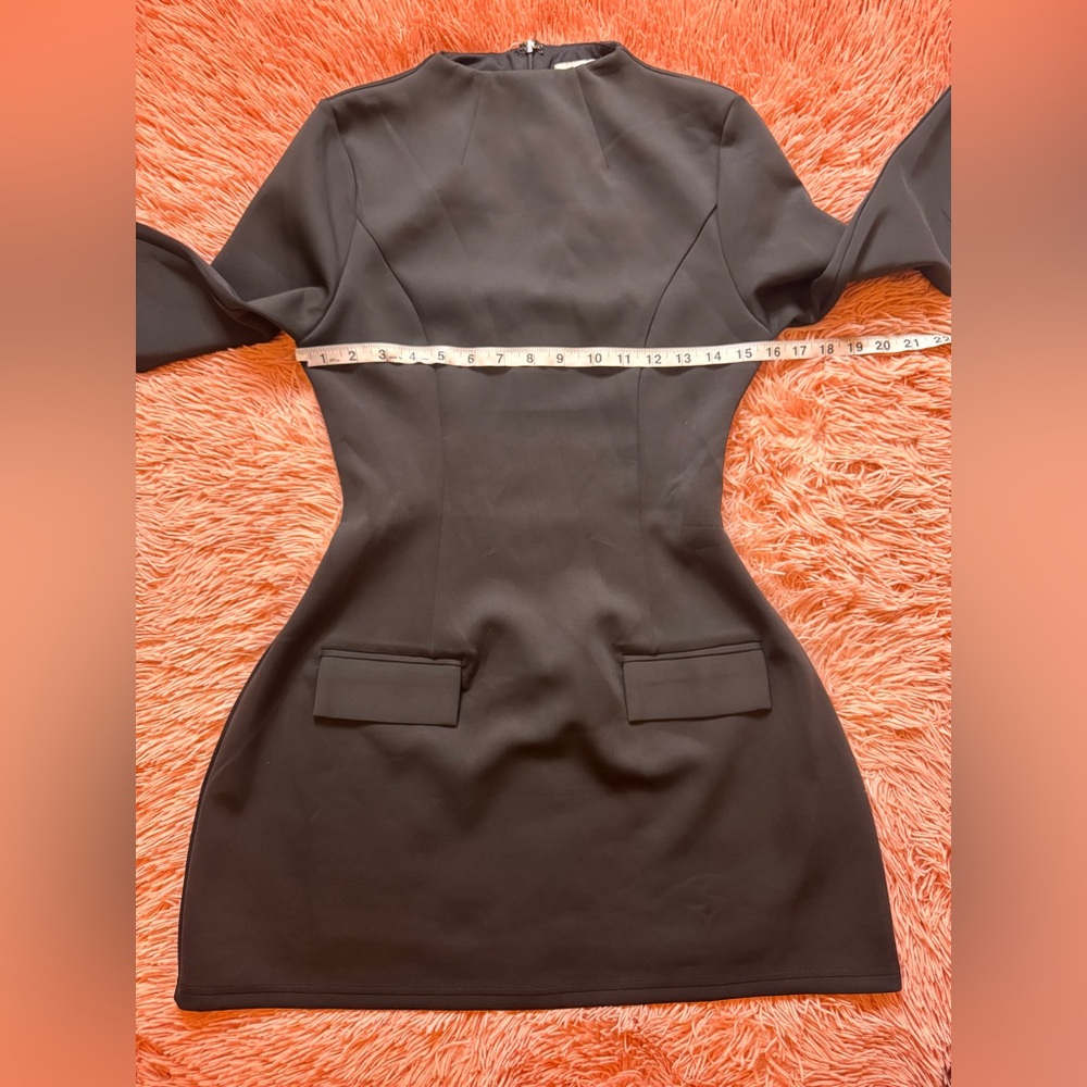 HEIRESS BLACK LONG SLEEVE A LINE POCKET MINI DRESS. SIZE M - Picture 14 of 15